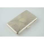 Silver card case with engineered decoration with fitted leather interior, H Woodward & Co,