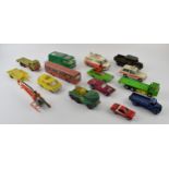 A mixed collection of unboxed vintage die-cast model vehicles to include Dinky Toys Ford Transit