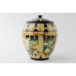 Moorcroft ginger jar & cover decorated in the Monks Garden design by Paul Hilditch 2011, limited