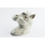Detailed pottery wall plaque in the form of a dapple grey horse head, with indistinct mark, 12cm