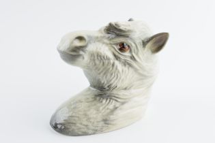 Detailed pottery wall plaque in the form of a dapple grey horse head, with indistinct mark, 12cm