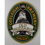 Cotleigh Brewery 'Old Buzzard' Wiveliscombe Somerset advertising enamel sign. 49cm x 37cm. In good