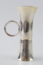 Boxed sterling silver Broadway double spirit measure with gilt interior, Birmingham 2007, 78.1