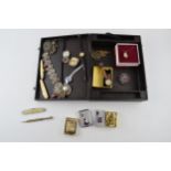 A mixed collection of vintage costume jewellery, pocket knives and vesta cases. Together with 3