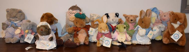 A good collection of Peter Rabbit, F Warne & Co, soft toys to include various characters such as