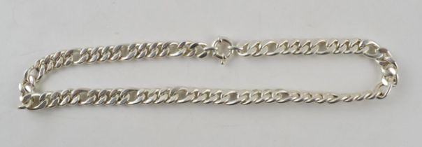 Silver curb link chain marked 925 Italy. Length including clasp 45cm. Weight 42.2g. In good wearable