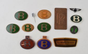 A collection of Rolls Royce and Bentley cars related automobilia items. To include vintage enamel