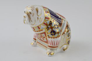 Royal Crown Derby paperweight, Bulldog, 10cm high, date mark for 1992 (LV), red Royal Crown Derby