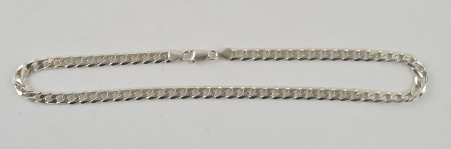 Silver curb link chain with lobster claw clasp marked 925 Italy. Length including clasp 46.5cm.