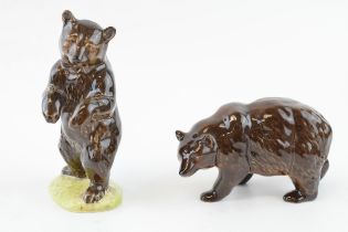 Beswick Bears to include Bear on Hind Legs 1314 and Bear walking 1313 (2). In good condition with no