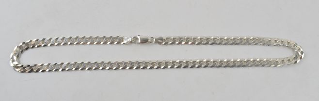 Silver curb link chain with lobster claw clasp marked 925 Italy. Length including clasp 51.5cm.