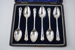 Cased set of silver teaspoons, Birmingham 1920, 81.2 grams.