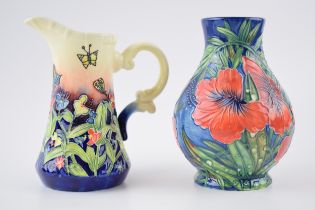 Old Tupton Ware to include a poppies vase with a floral jug (2), 15cm tall. In good condition with