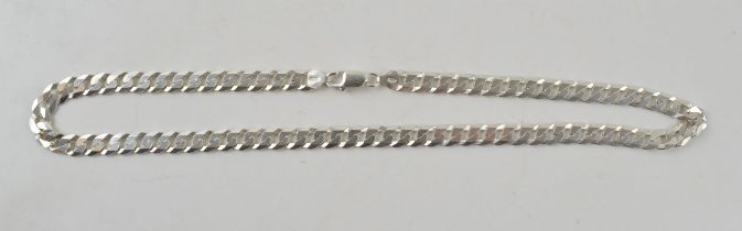 Silver curb link chain with lobster claw clasp marked 925 Italy. Length including clasp 51cm. Weight