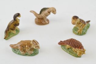 A collection of Wade Dinosaurs, set 1, issued in 1993 (5). In good condition with no obvious