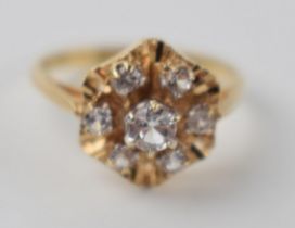 9ct gold multi stone dress ring, 2.0 grams, size K/L.