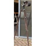 Telescope stand and mount. Wooden adjustable legs with removable mount. Made in Japan. Height 147cm.