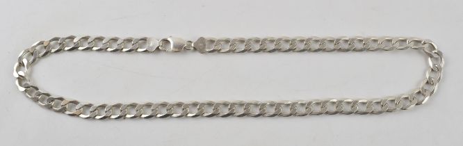 Silver curb link chain with lobster claw clasp marked 925 Italy. Length including clasp 56.5cm.