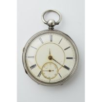 Hallmarked silver pocket watch, working order, Chester 1884, 53mm.