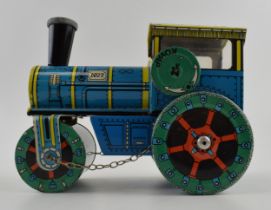 Tinplate clockwork Kovap Steam Roller No 7. Height 15cm. In working order.
