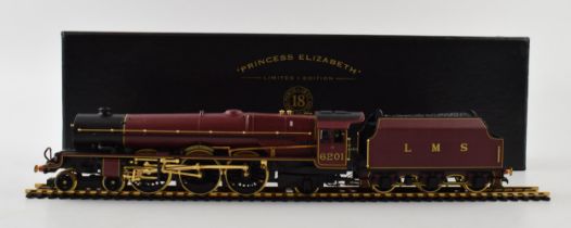 A Hornby Train R2215 limited edition of 5000 LMS maroon "Princess Elizabeth" with gold plating to