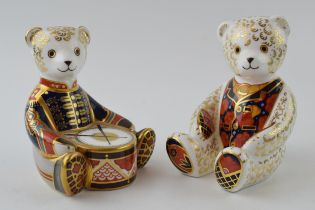 Two Royal Crown Derby Teddy paperweights, Debonair Bear, 12cm, an exclusive for the Royal Crown