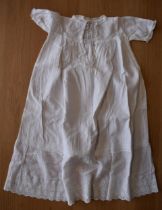 Mid 20th century white christening gown, 75cm long.