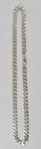 Silver curb link chain with lobster claw clasp marked 925 Italy. Length including clasp 52cm. Weight