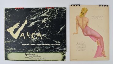 WWII era Esquire's 1945 Varga Calendar Yearbook, Glamour Girls, together with 1948 Varga 'The