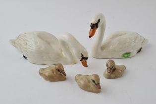 Beswick to include a trio of cygnets, with a pair of swans (minor nips to swans), 1684 and 1685 (5).
