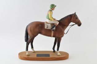 Beswick Nijinsky with Lester Piggot up (af), Displays well on one side, cracked and missing riders