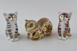 A Royal Crown Derby paperweight, Cottage Garden Cat, red printed marks and Royal Crown Derby stamp
