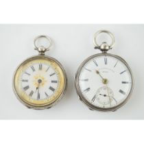 A pair of ladies silver pocket watches to include a silver 0.935 example and a sterling Thomas