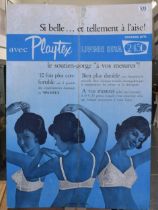 Original advertising poster on cardboard for Playtex 'Living Bra' c1960s. 65cm x 92cm. Generally