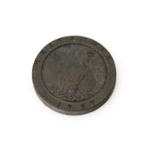 George III Cartwheel Tuppence / Two Pence coin 1797. 41mm diameter.