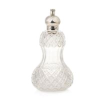 Silver rose water perfume bottle, J Grinsell & Sons, London 1895, 17cm tall. In good condition