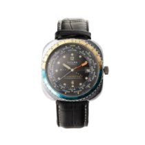 Gentleman's vintage Sicura by Breitling Globetrotter date 23 jewels wrist watch, comprising a