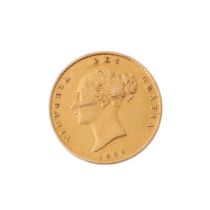 22ct gold half sovereign, double struck '5' date stamp variator.