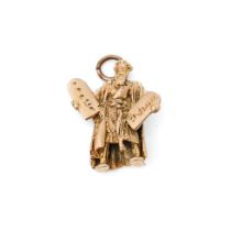 9ct gold charm, potentially in the form of Moses with the Stone Tablets from Mount Sinai, 6.1 grams.