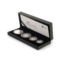 Royal Mint 2008 Silver Proof Britannia Four Coin Collection, cased with certificate of authenticity.