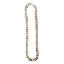 Boxed silver curb link chain with lobster claw clasp marked 925 Italy. Length 51cm / 20". Width 1.