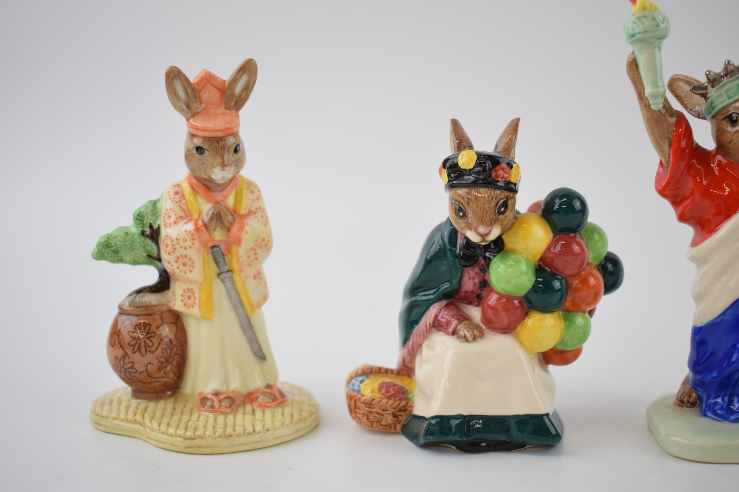 Boxed Royal Doulton Bunnykins, all limited edition, to include the Old Balloon Seller, Samurai, - Image 3 of 5