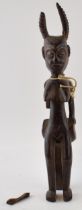 Tribal 19th century wood carving sculpture possibly of West African decent. Height 33cm. In original