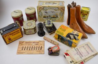 A good collection of mixed vintage and antique items to include advertising tins and collectables by