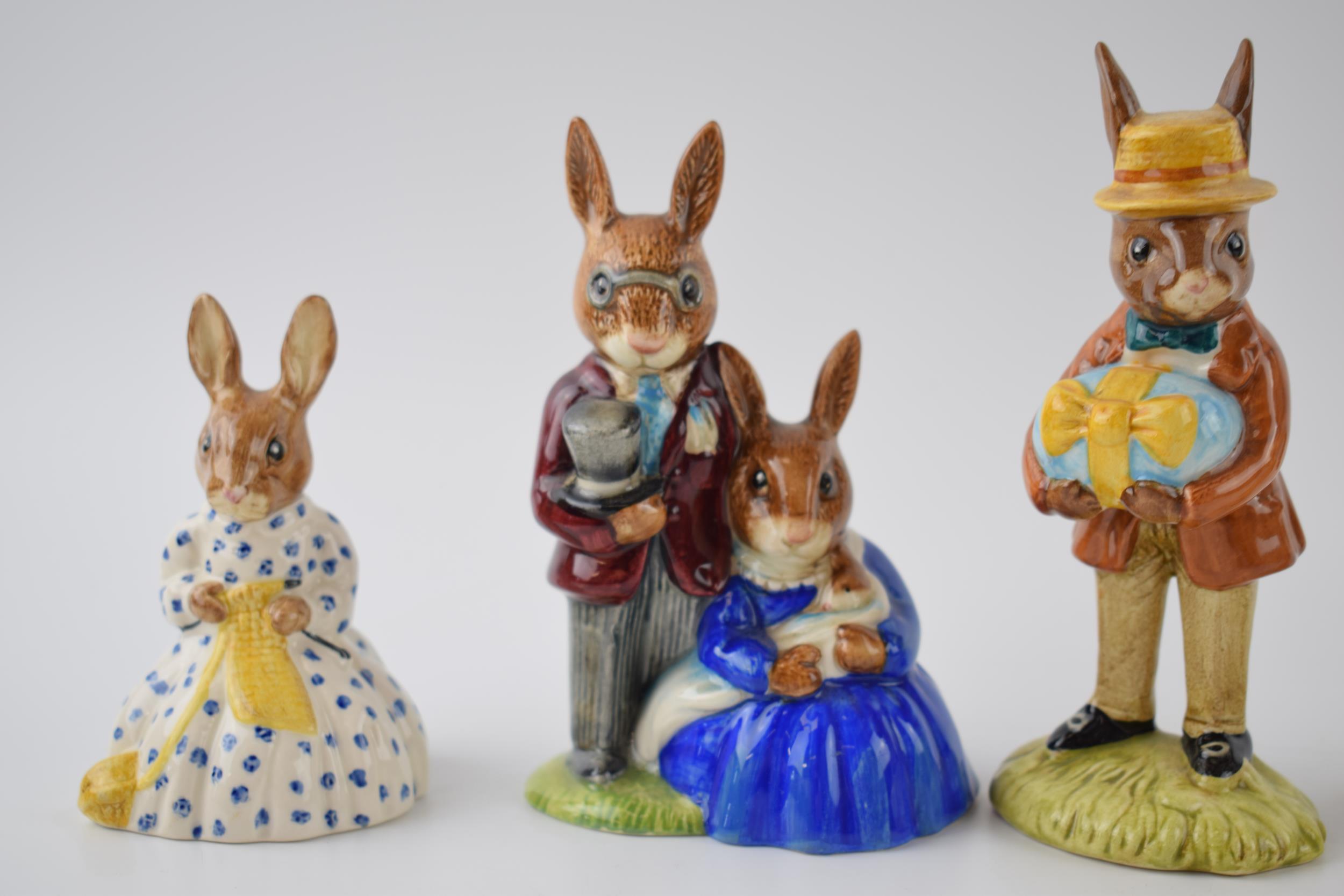Boxed Royal Doulton Bunnykins to include Tyrolean Dancer, Little Miss Muffet, Susan, Family - Image 3 of 3