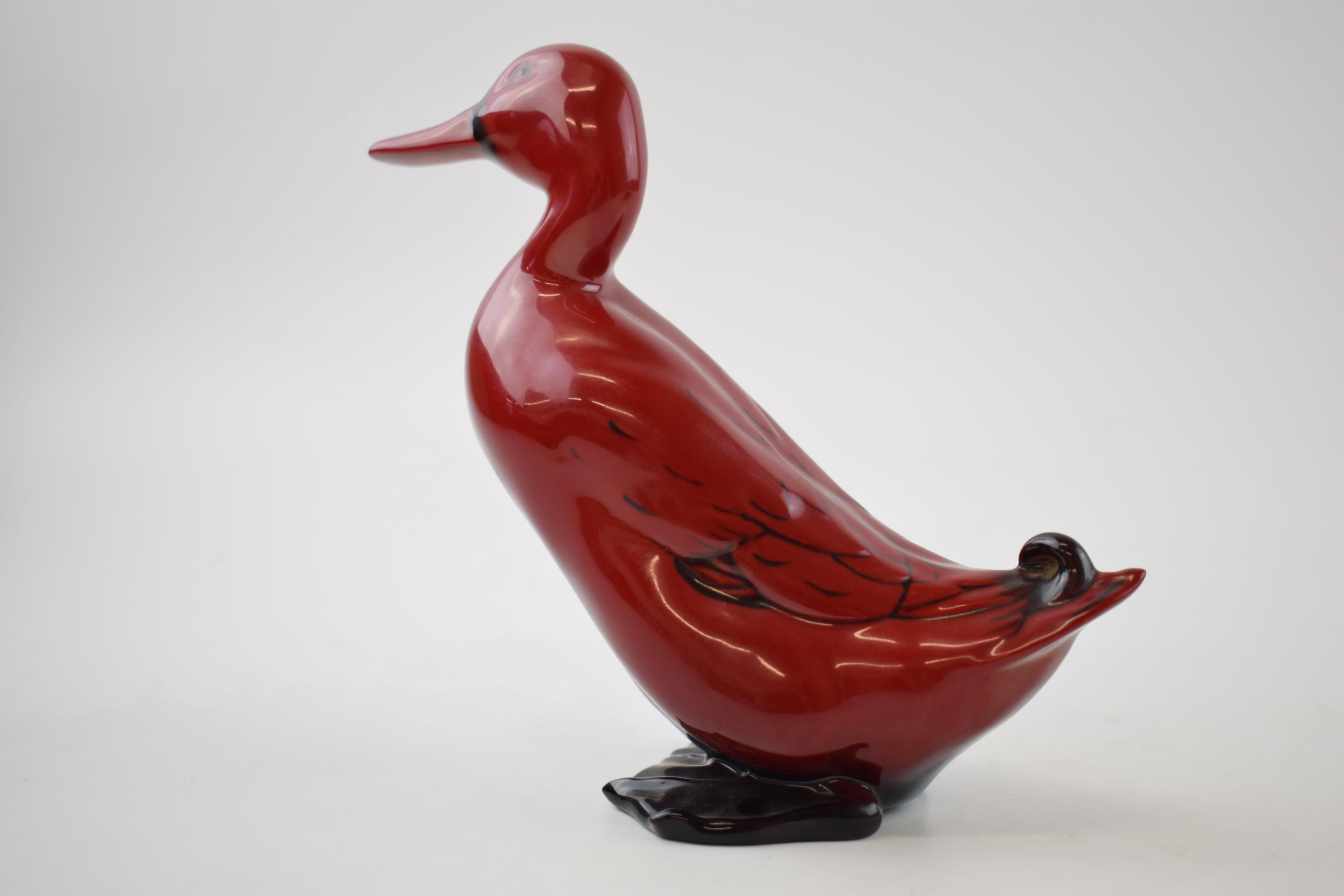 Royal Doulton flambe duck with detailed feather markings, 15cm tall. In good condition with no - Image 2 of 4