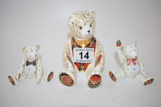 A Royal Crown Derby paperweight, Debonair Bear, 12cm, gold stopper and red Royal Crown Derby stamp