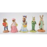 Boxed Royal Doulton Bunnykins to include Sweetheart, Mary Mary, Stopwatch, Mrs Bunnykins at the