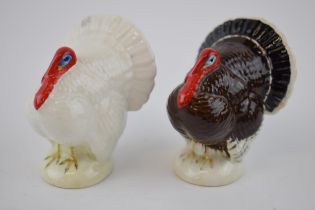 Beswick miniature turkeys to include bronze turkey 2067 and white turkey 2067 (2 - both slight