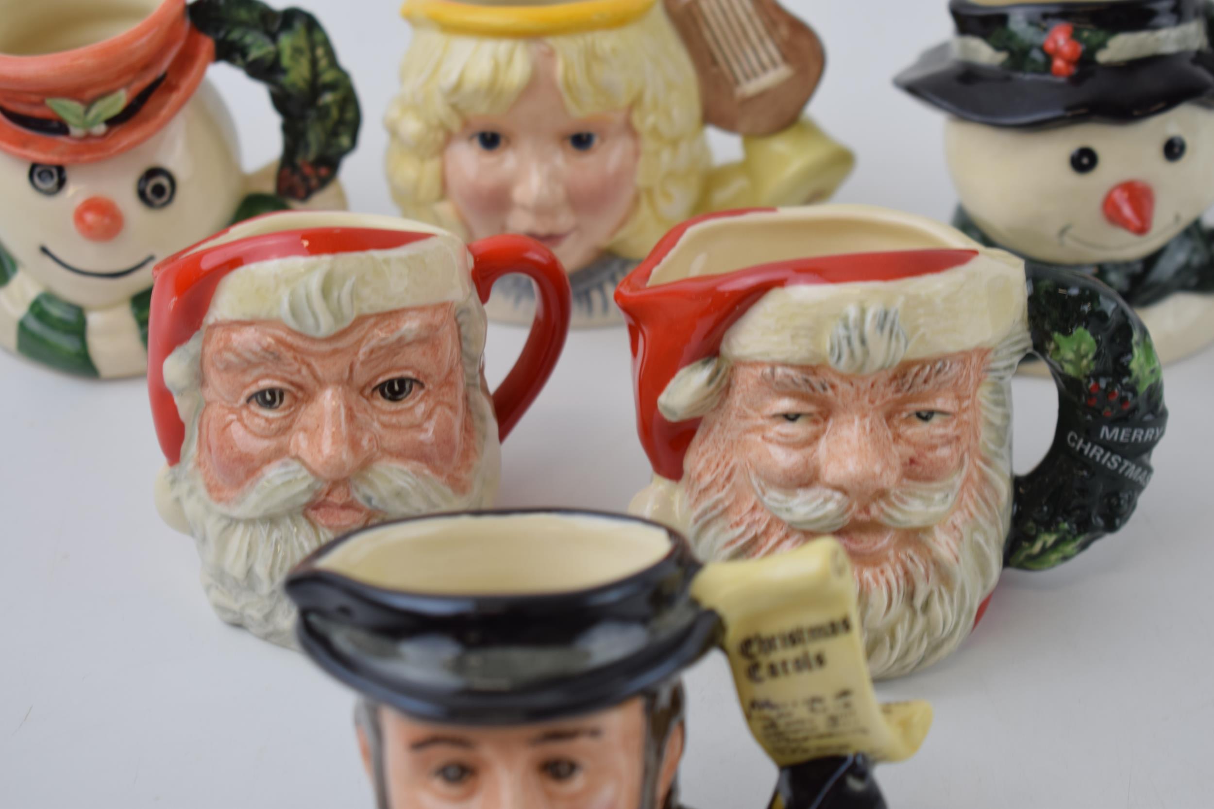 A trio of miniature Royal Doulton character jugs to include The Angel D7051, Santa Claus D6706, - Image 3 of 5